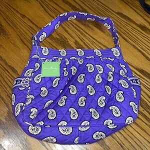 vera bradley reversible tote Simply Violet Paisley Retired Vtg Purse Bag Purple